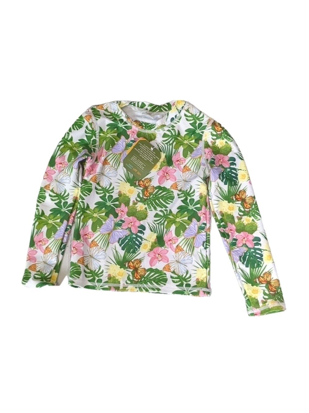 Umelok floral butterfly long sleeve rashguard size 5t